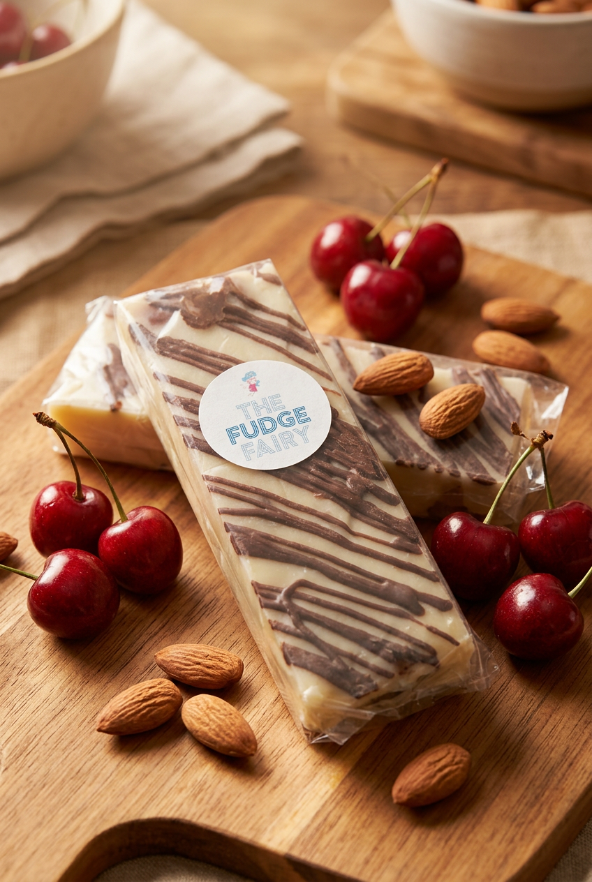 Cherry Bakewell Fudge Bar