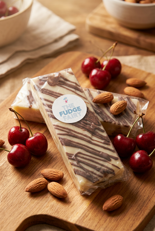 Cherry Bakewell Fudge Bar